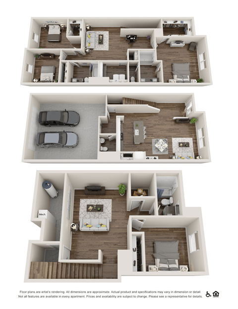 Floor plan for 4 beds, 3.5 baths, 2660 sqft